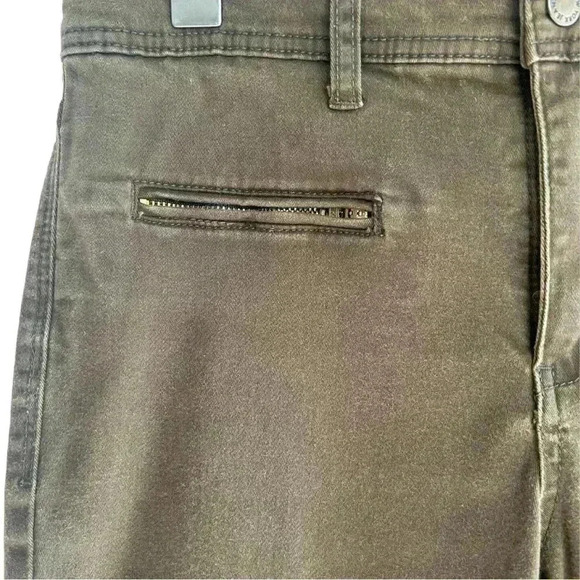 JONES NEW YORK Sport Soho Olive Green Brushed Cotton Slim Pants Ankle Zip Size 8 - Picture 2 of 7